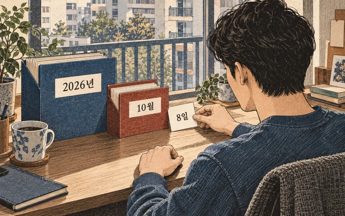 Teaching print showing 2026년, 10월, 8일.