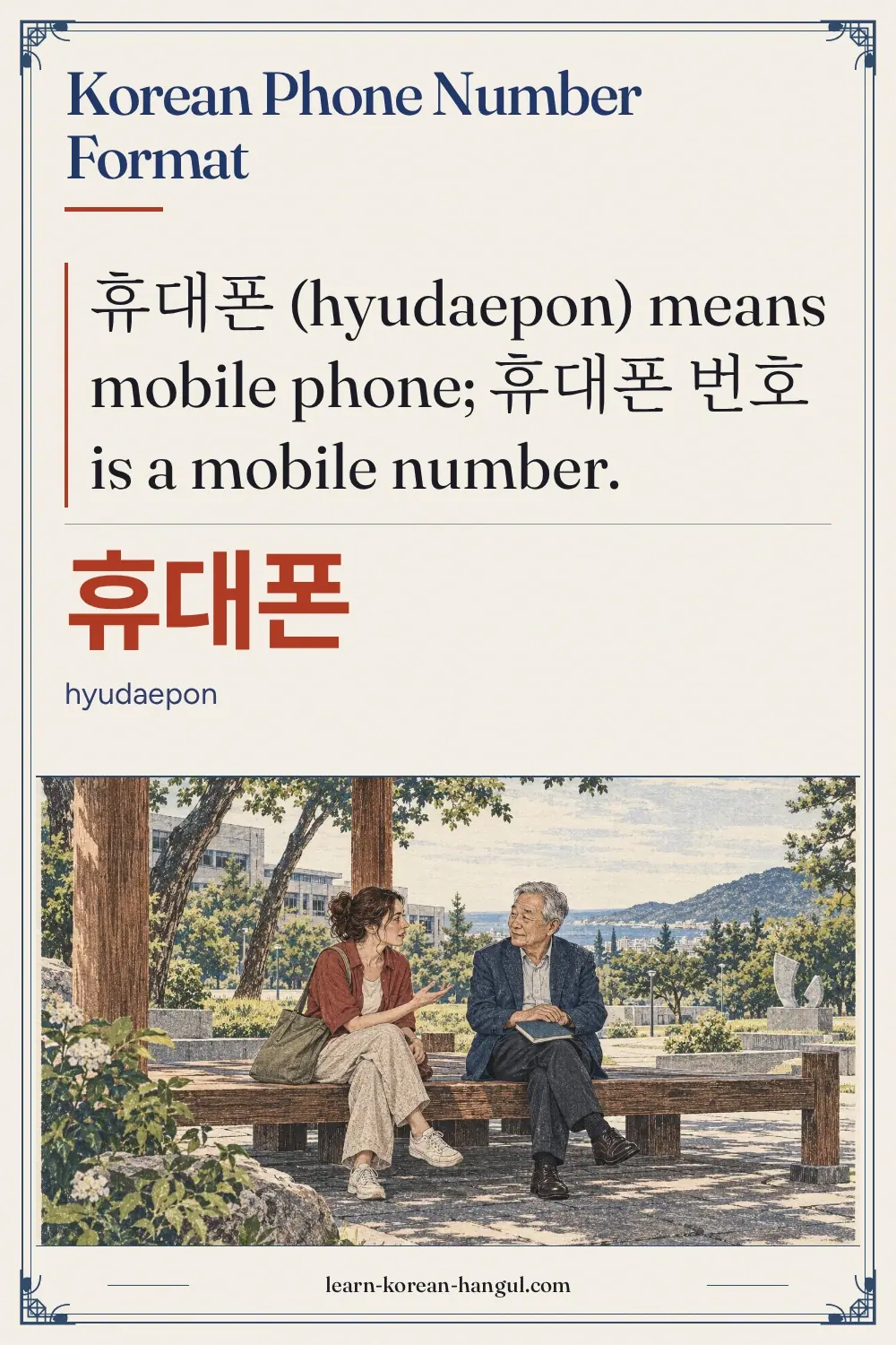 휴대폰 · hyudaepon · Korean Phone Number Format