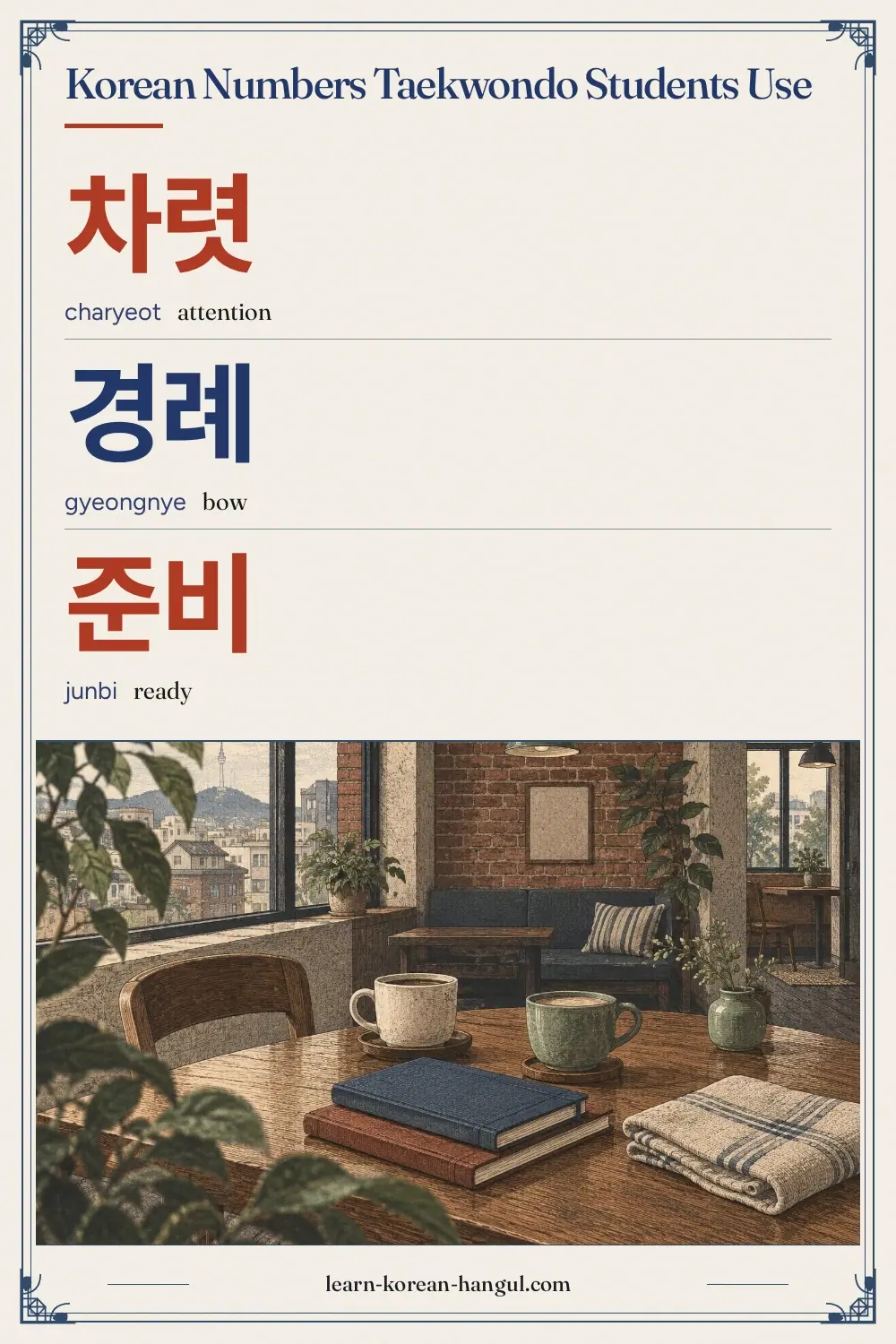 차렷 · charyeot · attention · Korean Numbers Taekwondo Students Use