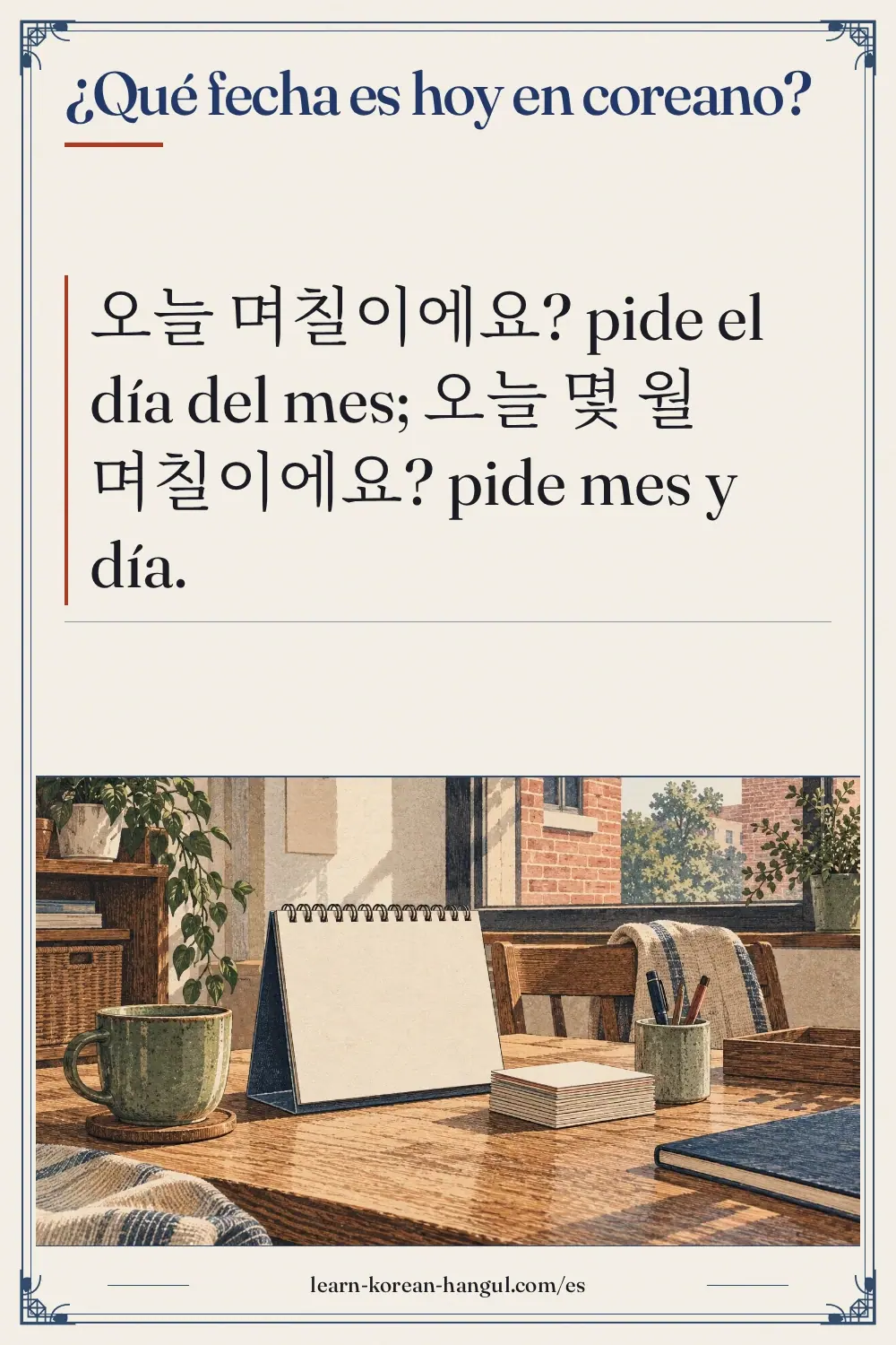 ¿Qué fecha es hoy en coreano?