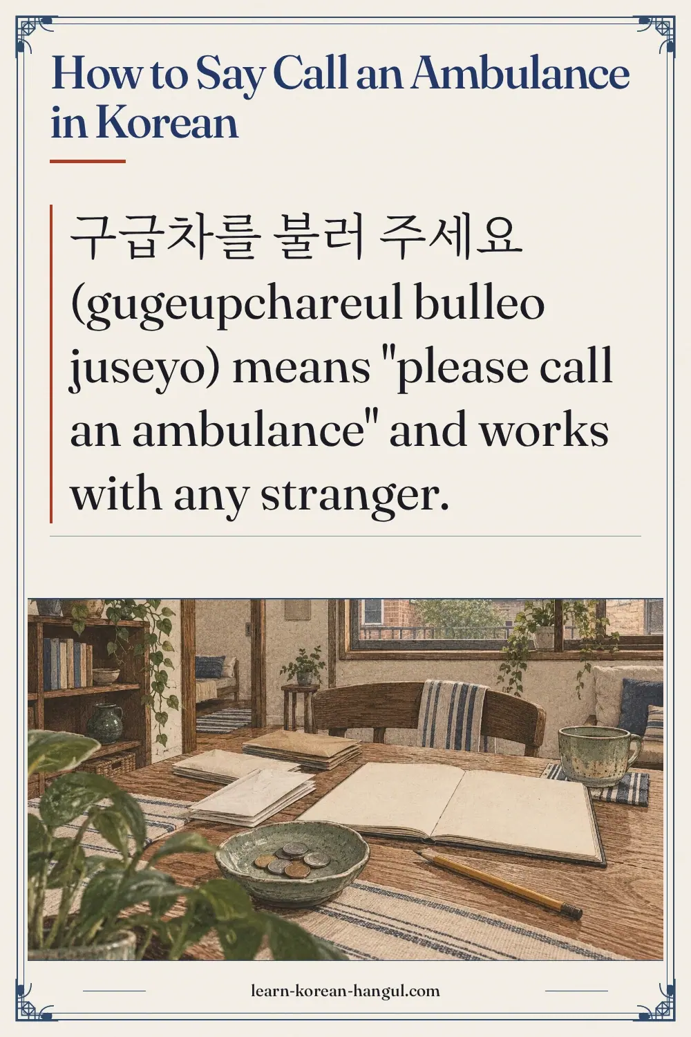 How to Say Call an Ambulance in Korean