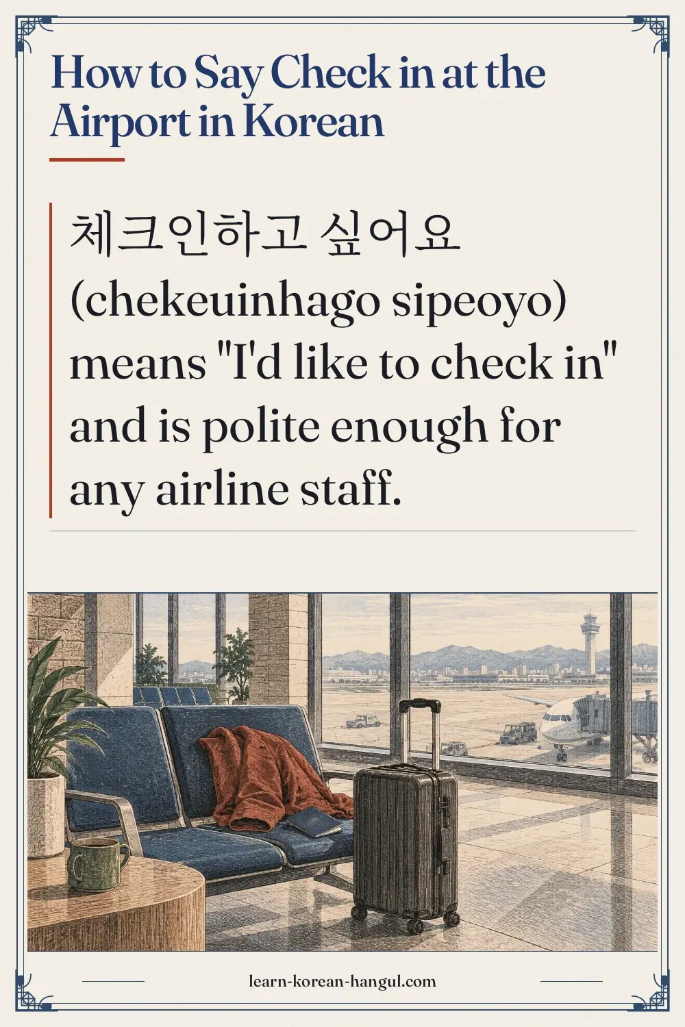 How to Say Check in at the Airport in Korean