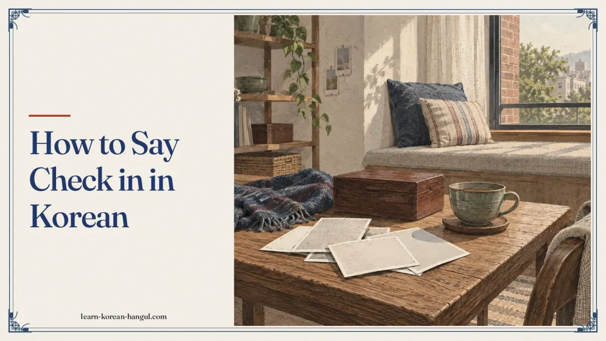 How to Say Check in in Korean