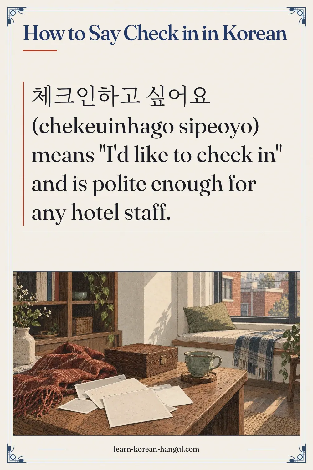 How to Say Check in in Korean