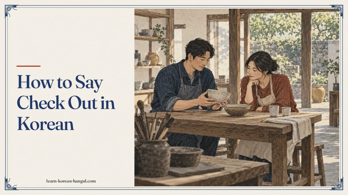 How to Say Check Out in Korean