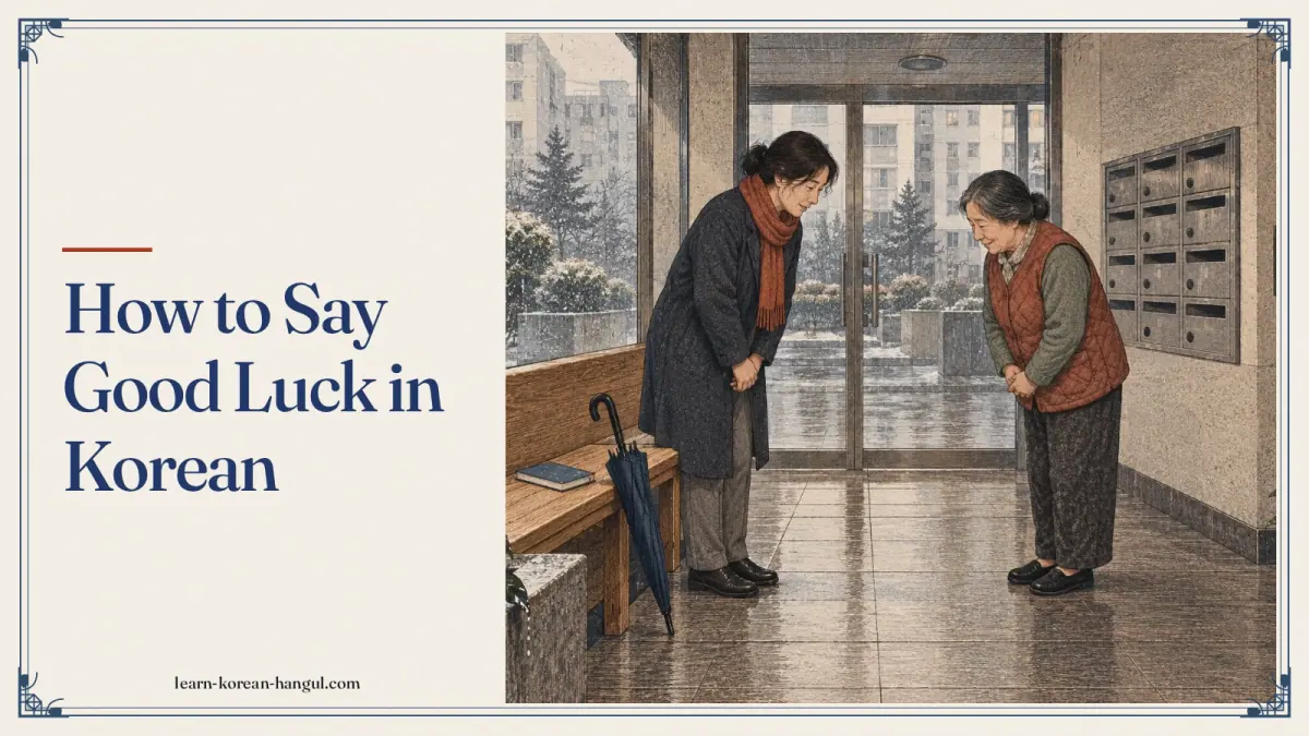 How to Say Good Luck in Korean