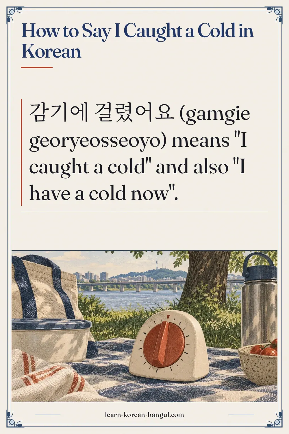 How to Say I Caught a Cold in Korean