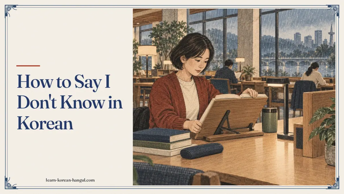 How to Say I Don't Know in Korean