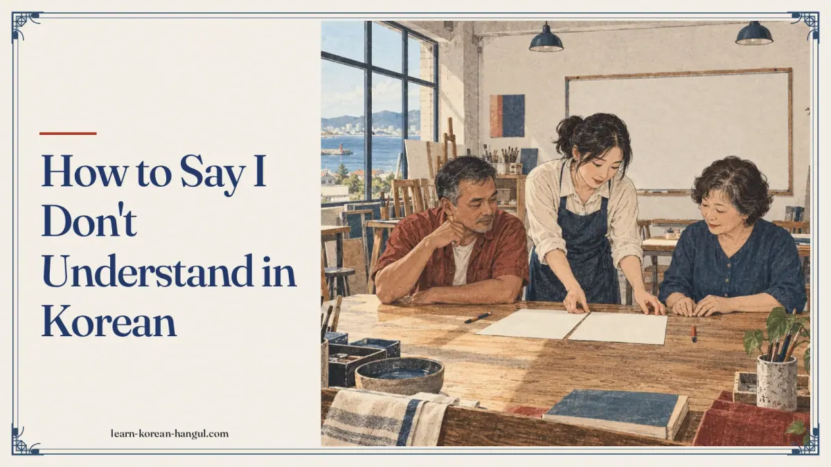 How to Say I Don't Understand in Korean