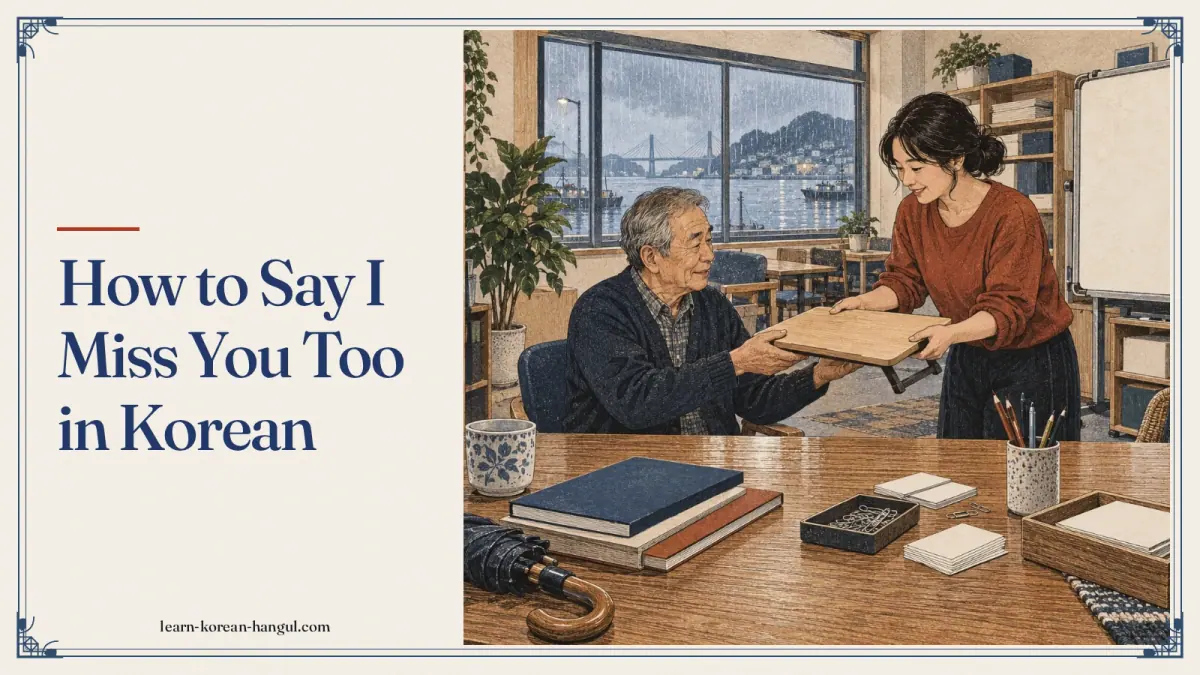 How to Say I Miss You Too in Korean