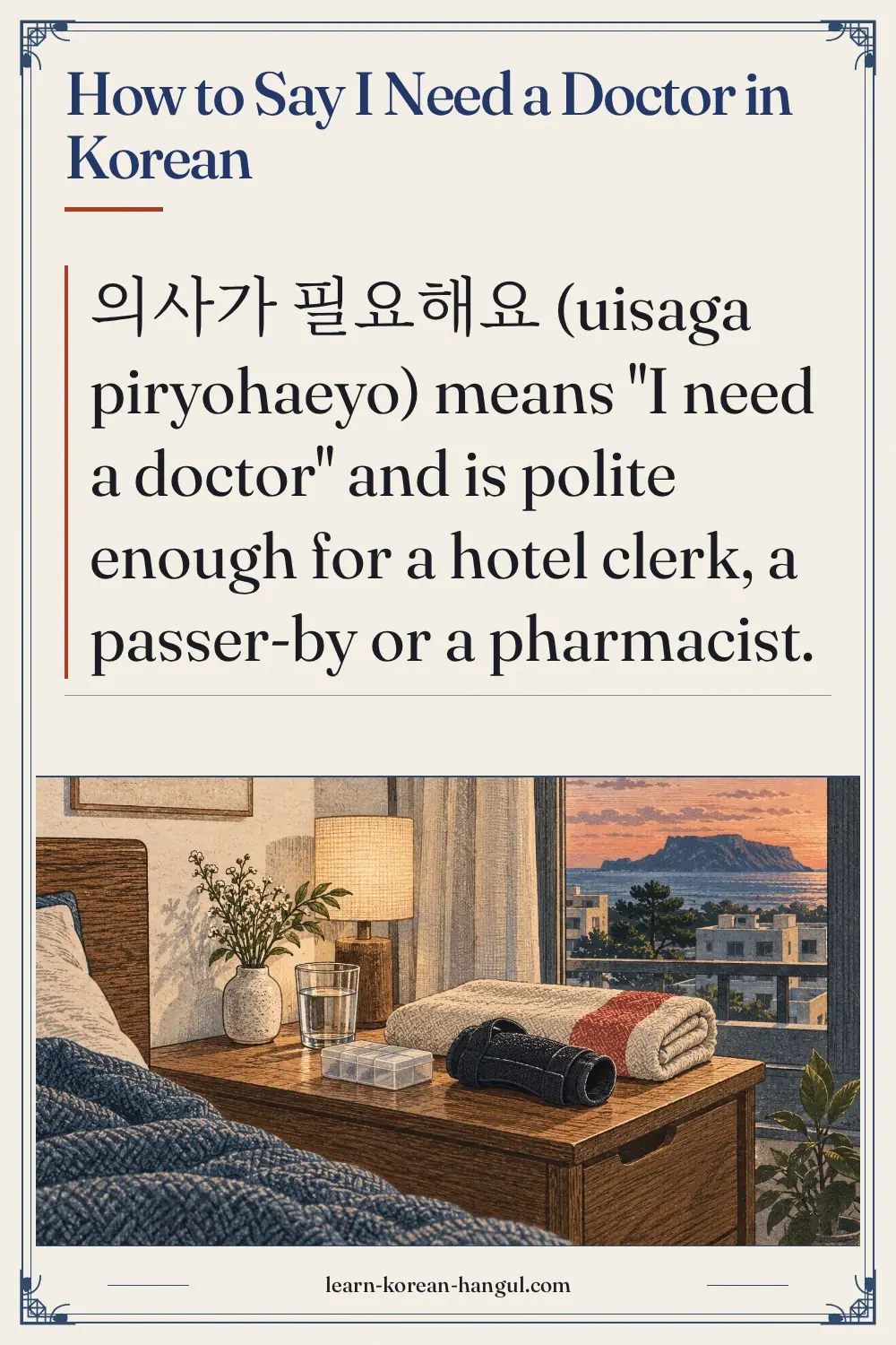 How to Say I Need a Doctor in Korean
