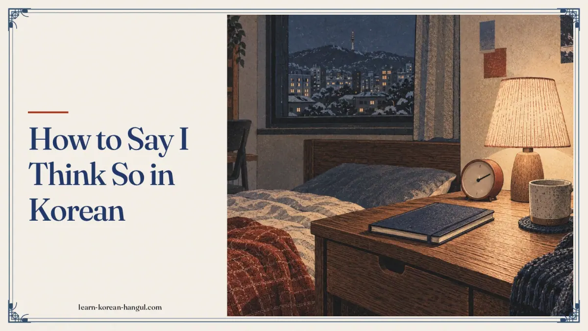 How to Say I Think So in Korean