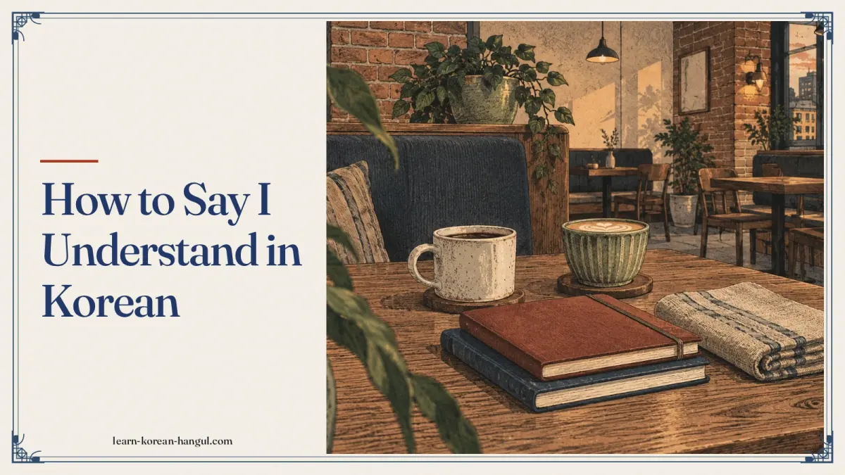 How to Say I Understand in Korean