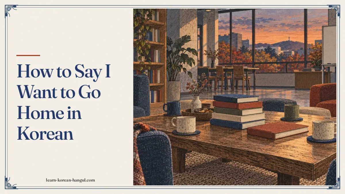 How to Say I Want to Go Home in Korean