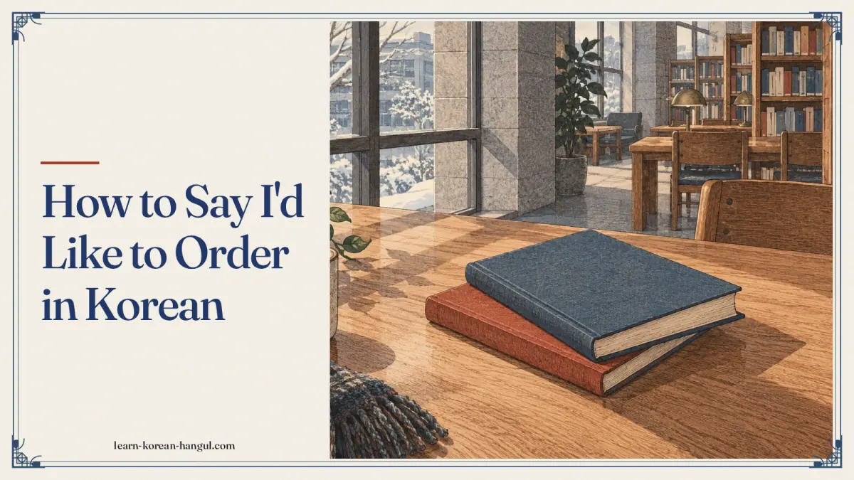 How to Say I'd Like to Order in Korean