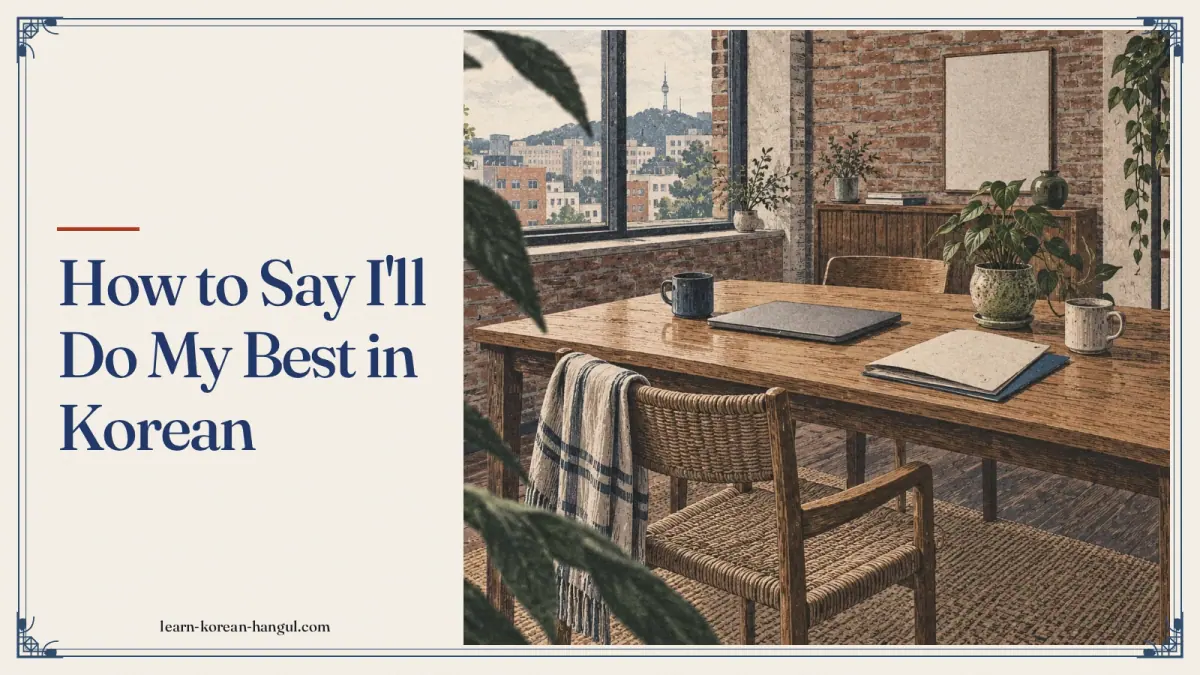 How to Say I'll Do My Best in Korean