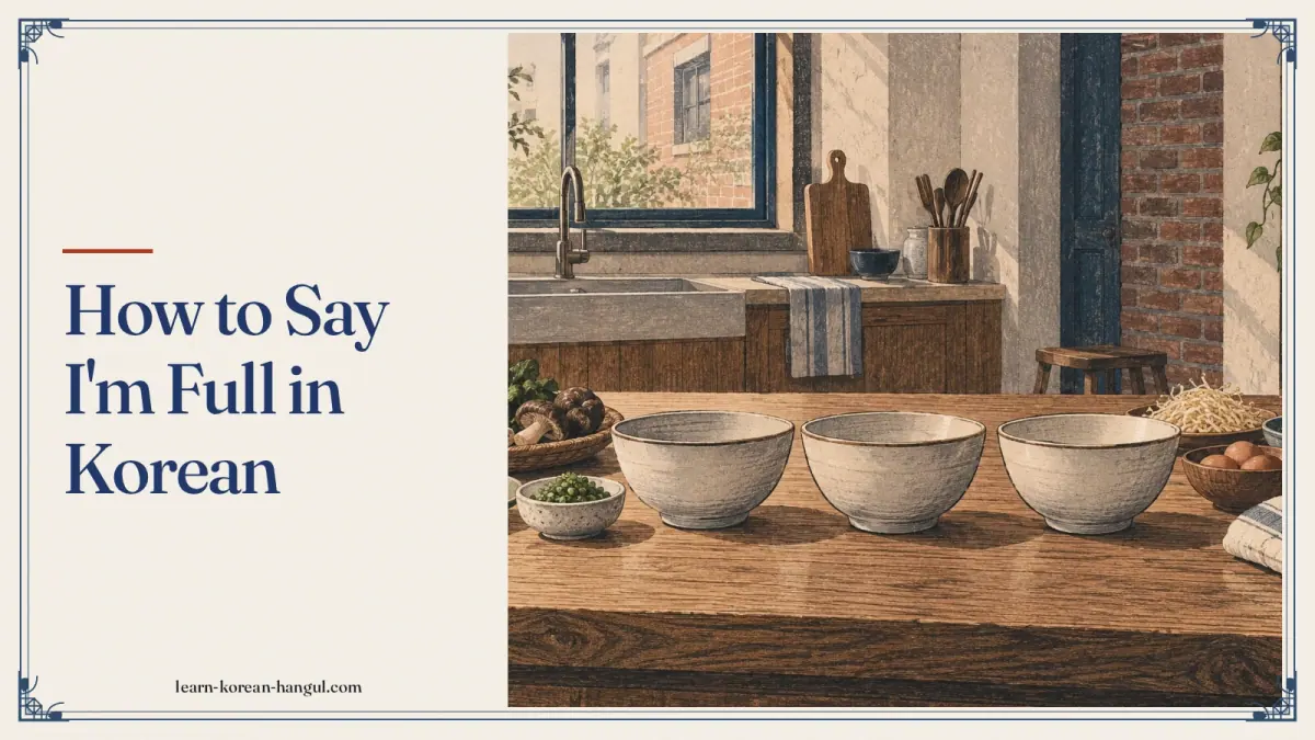 How to Say I'm Full in Korean