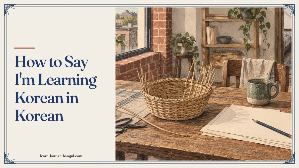 How to Say I'm Learning Korean in Korean