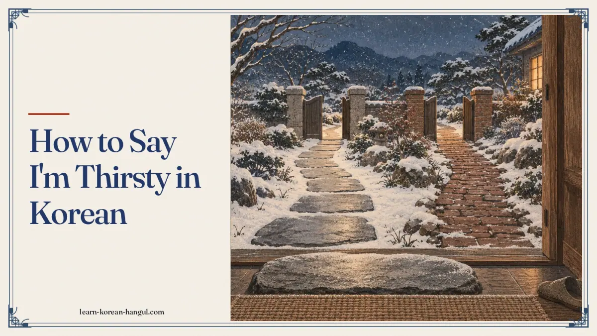 How to Say I'm Thirsty in Korean