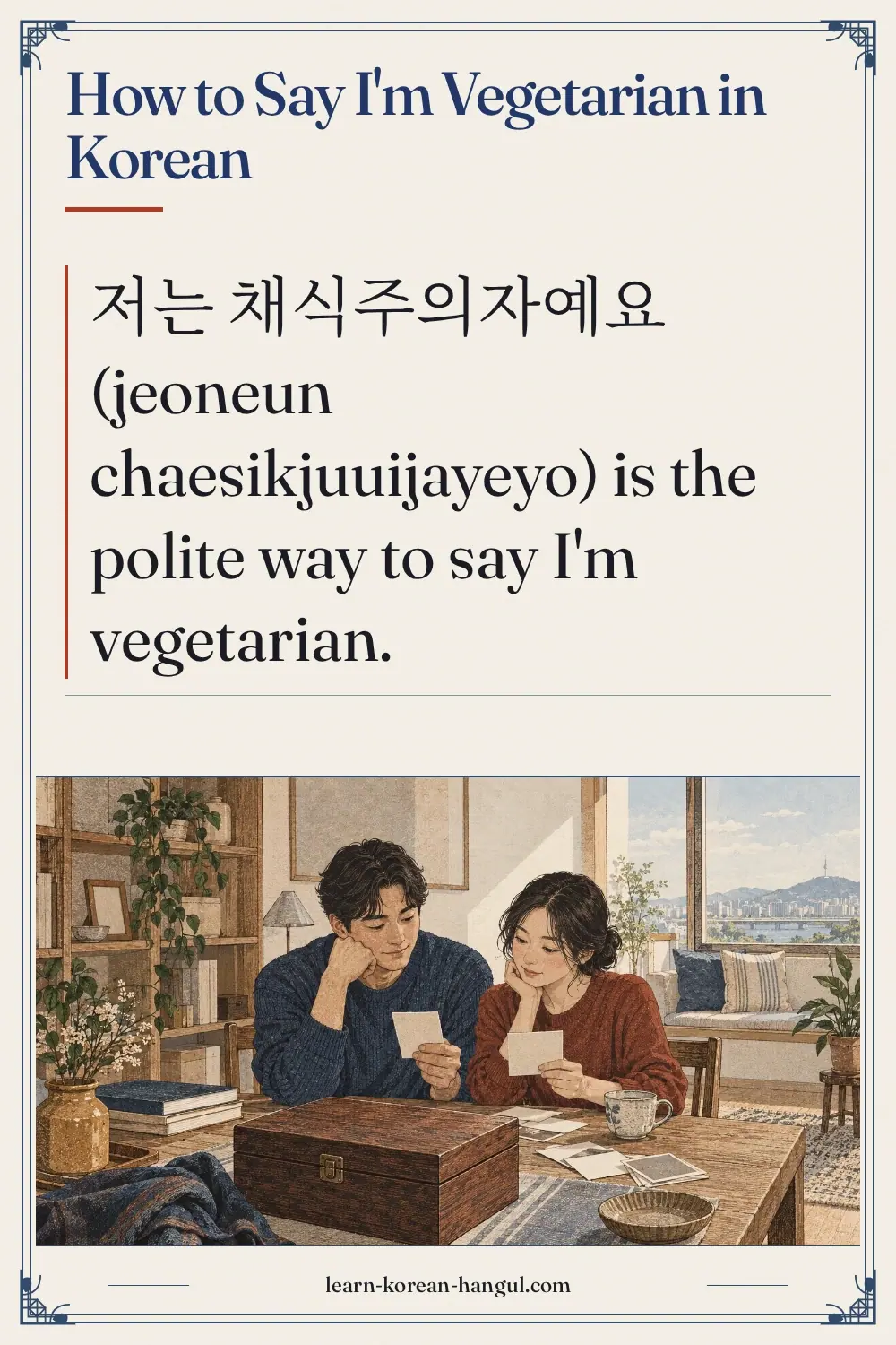 How to Say I'm Vegetarian in Korean