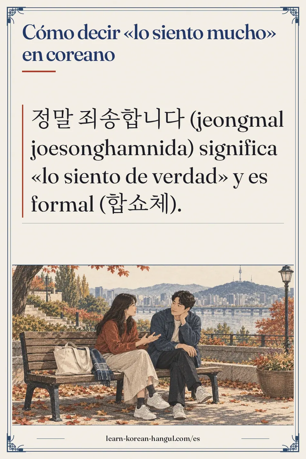 Cómo decir «lo siento mucho» en coreano