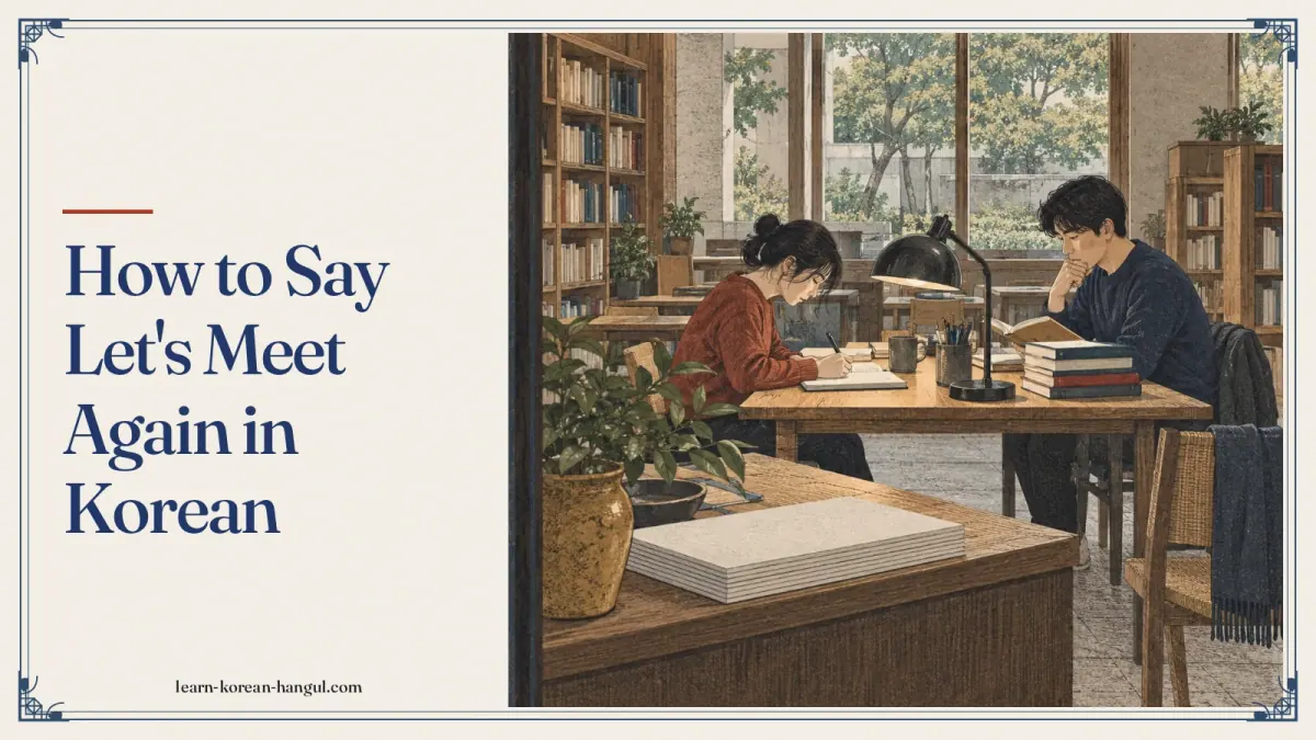 How to Say Let's Meet Again in Korean