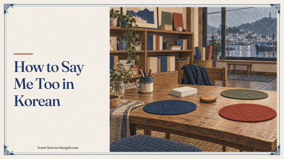 How to Say Me Too in Korean