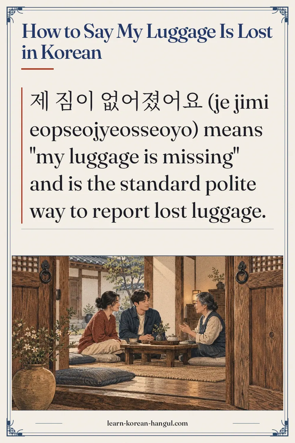How to Say My Luggage Is Lost in Korean