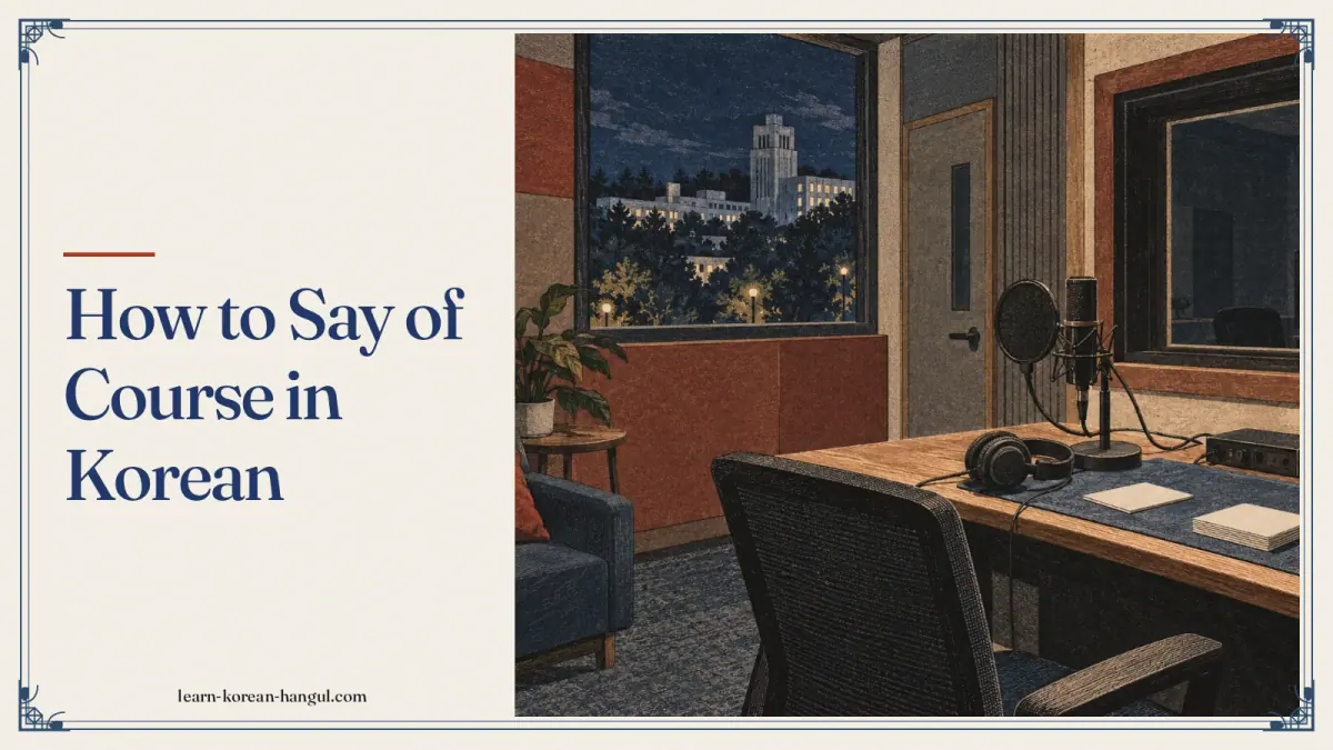 How to Say Of Course in Korean