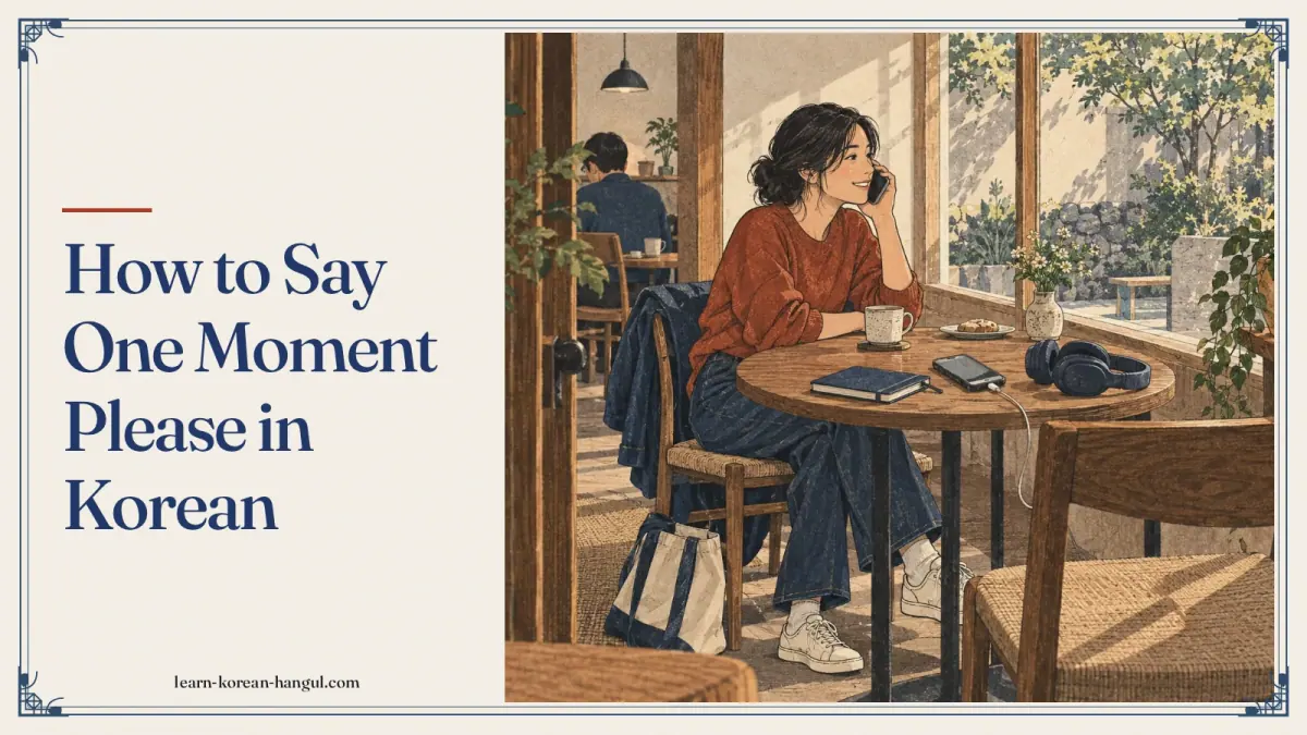 How to Say One Moment Please in Korean