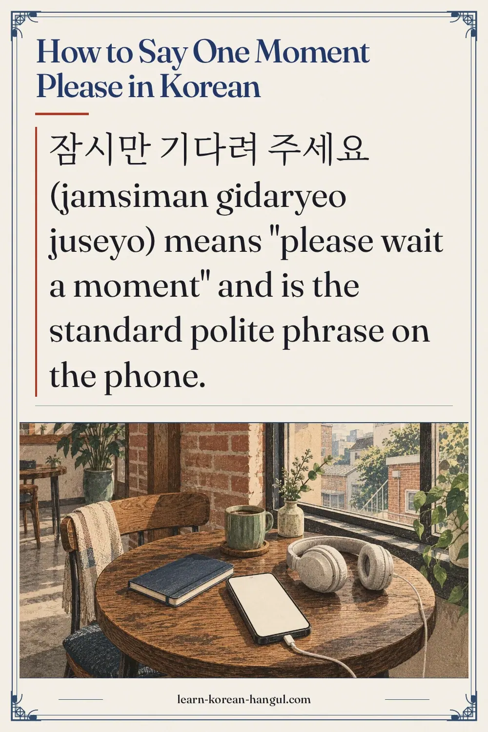 How to Say One Moment Please in Korean