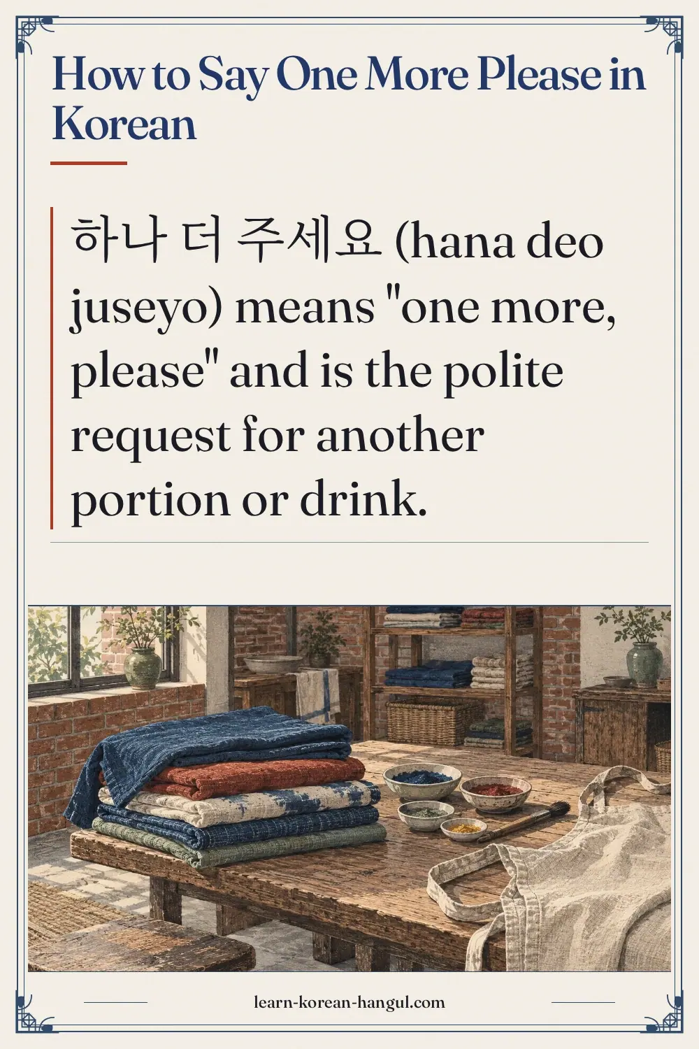 How to Say One More Please in Korean