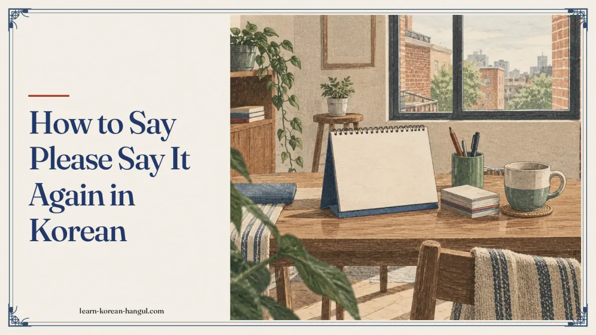 How to Say Please Say It Again in Korean
