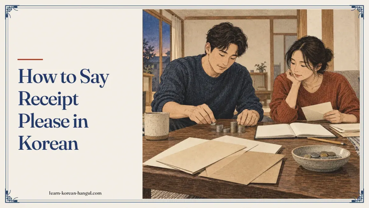 How to Say Receipt Please in Korean