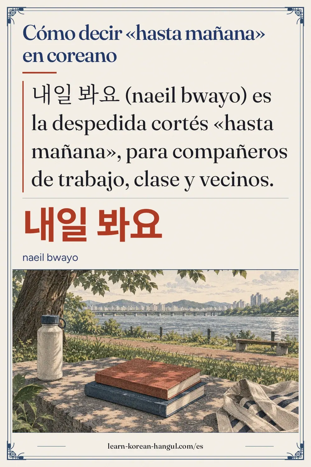내일 봐요 · naeil bwayo · Cómo decir «hasta mañana» en coreano