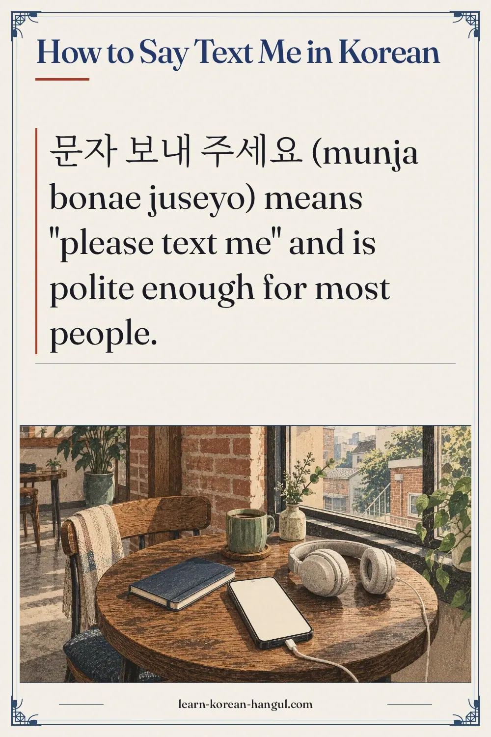 How to Say Text Me in Korean