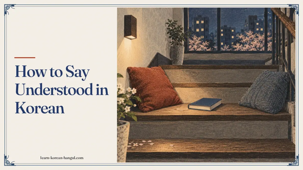 How to Say Understood in Korean