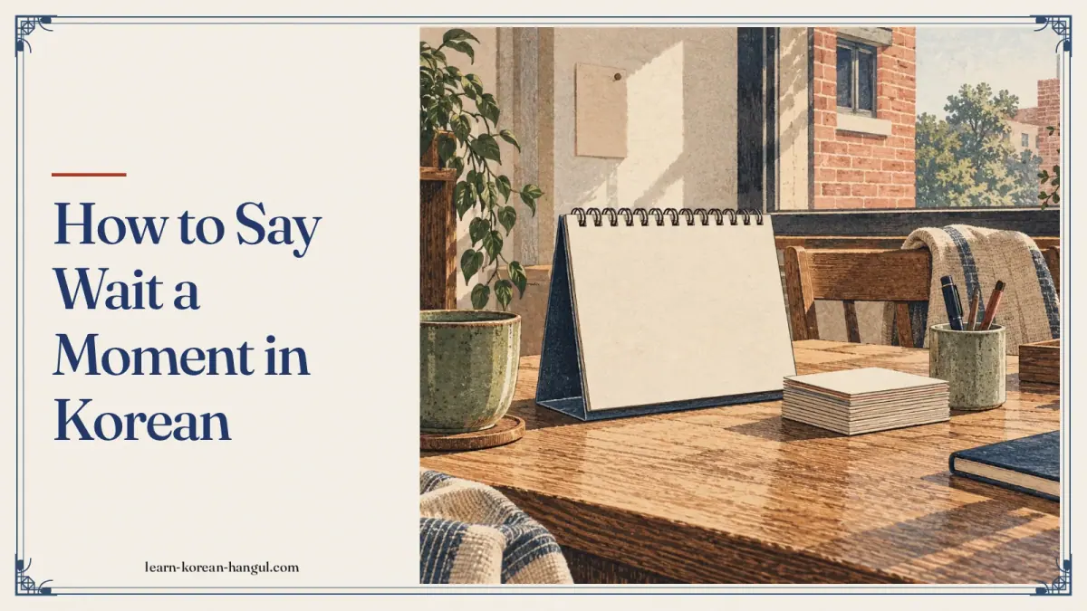How to Say Wait a Moment in Korean