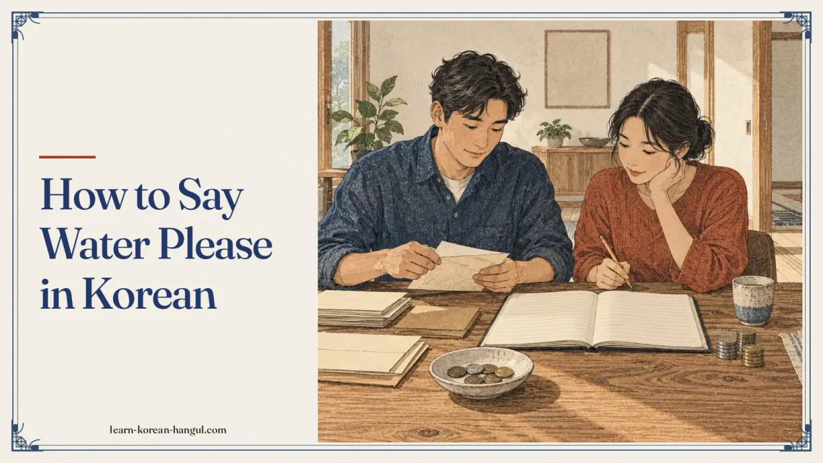 How to Say Water Please in Korean