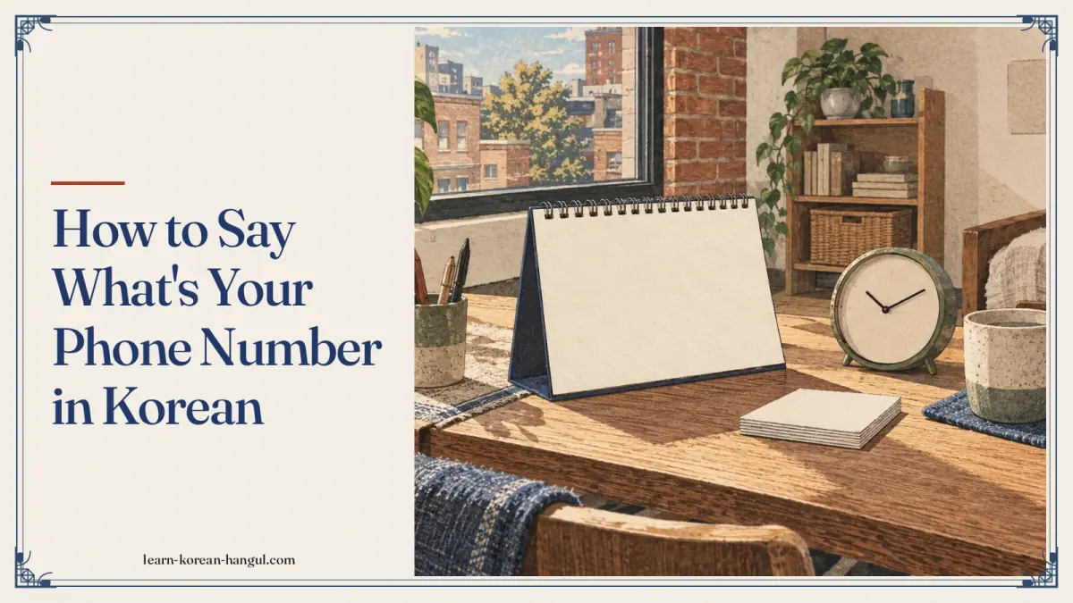 How to Say What's Your Phone Number in Korean
