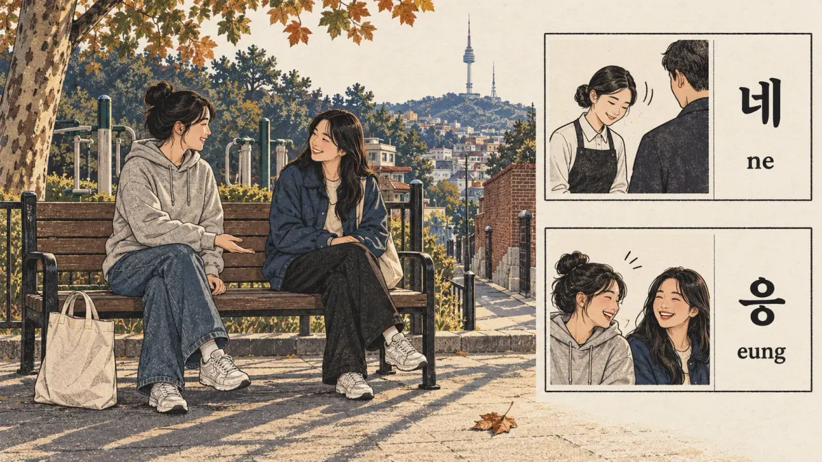 Labelled examples: 네, 응, ne