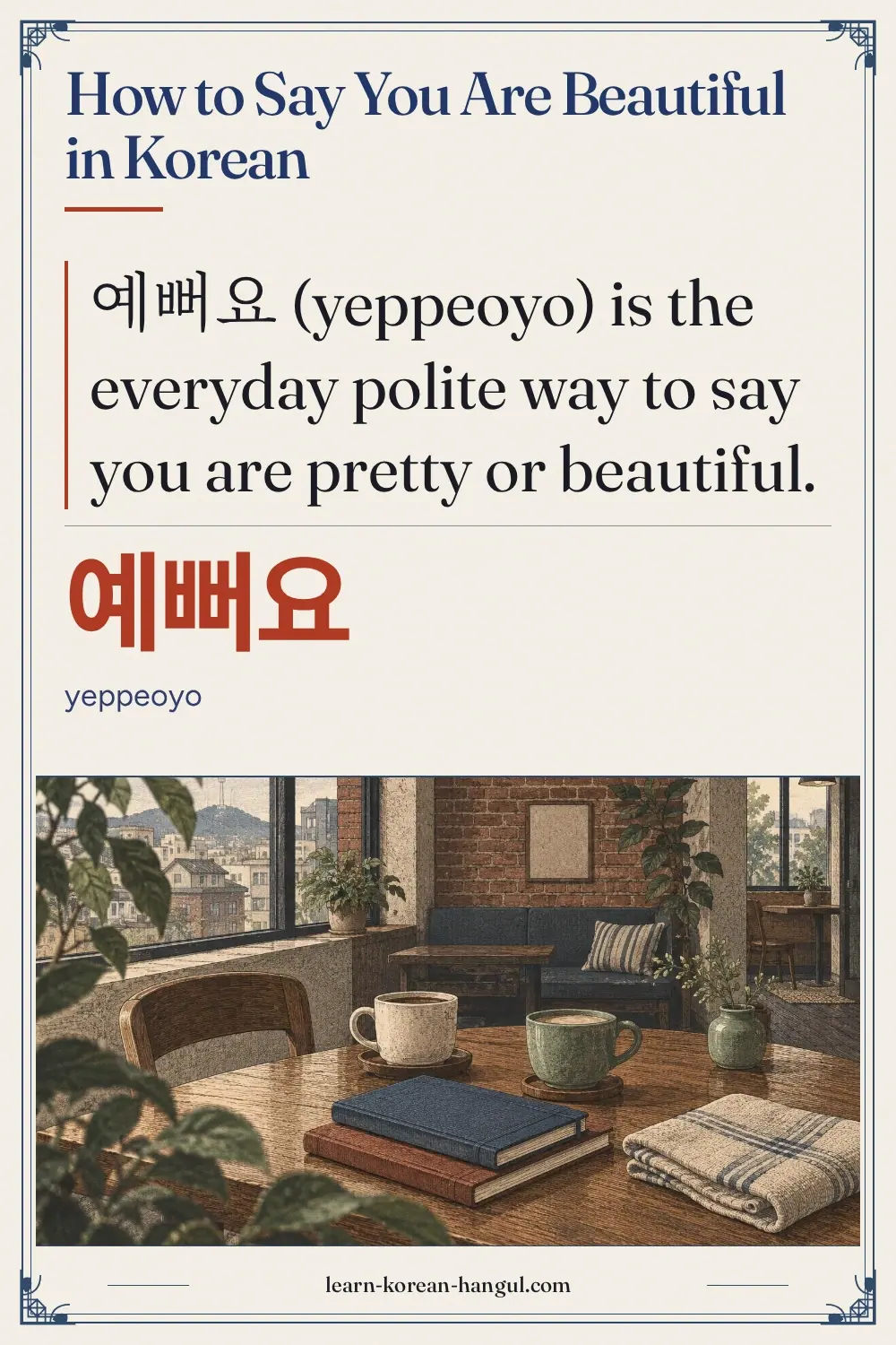 예뻐요 · yeppeoyo · How to Say You Are Beautiful in Korean