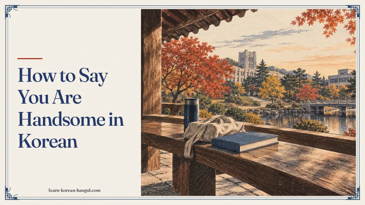 How to Say You Are Handsome in Korean