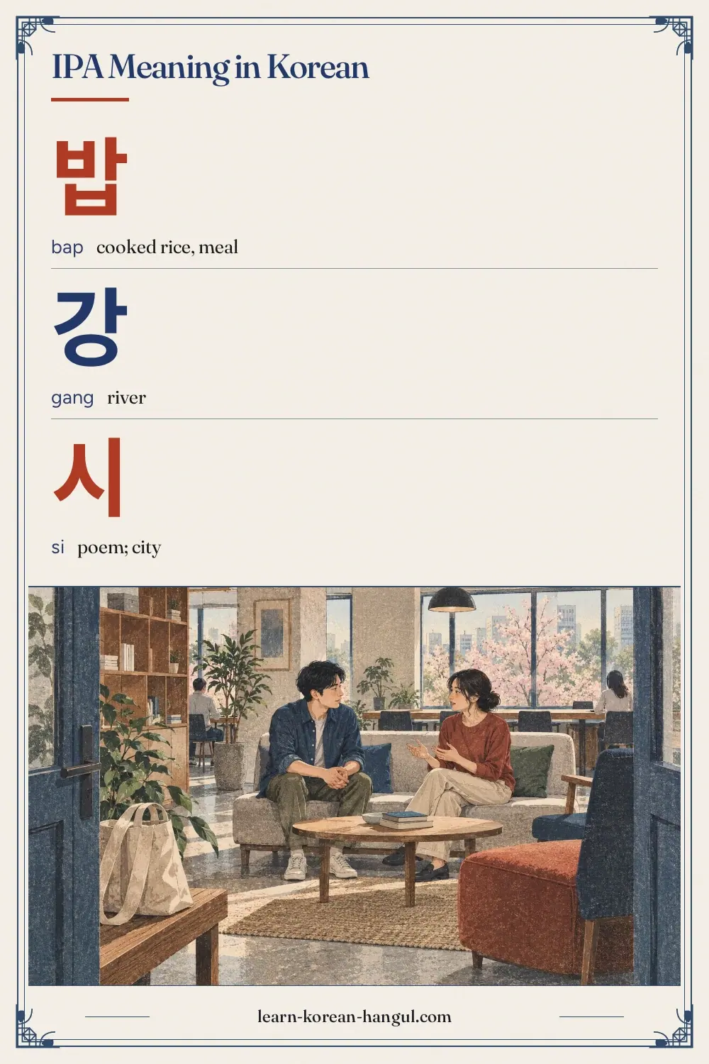 밥 · bap · cooked rice, meal · IPA Meaning in Korean