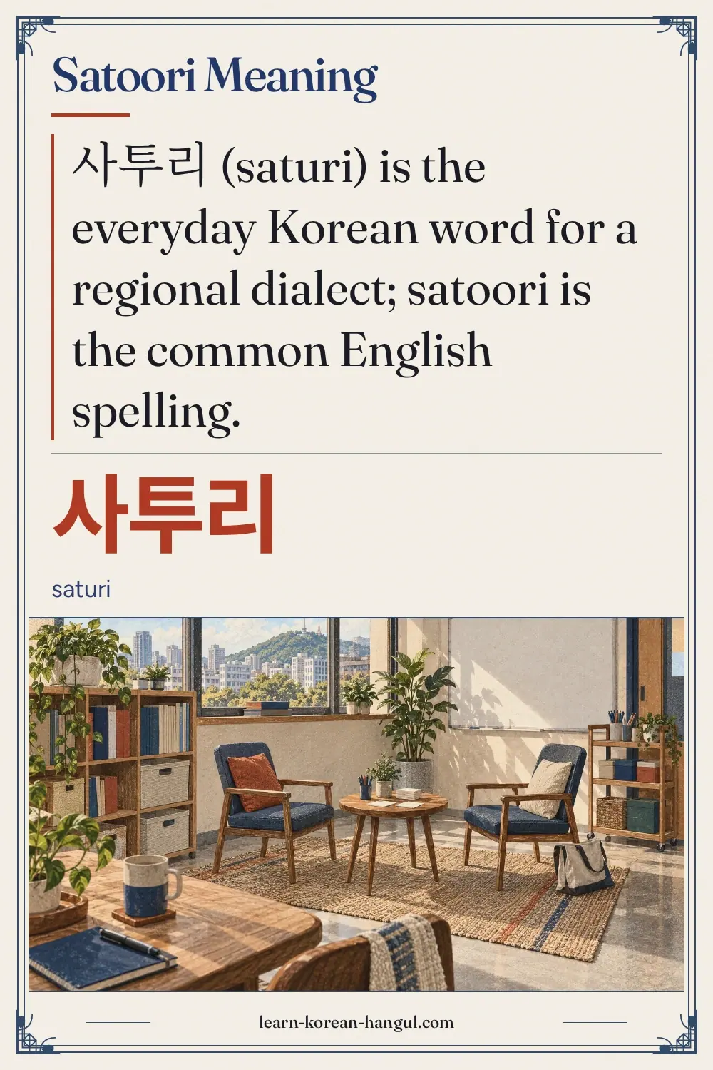 사투리 · saturi · Satoori Meaning