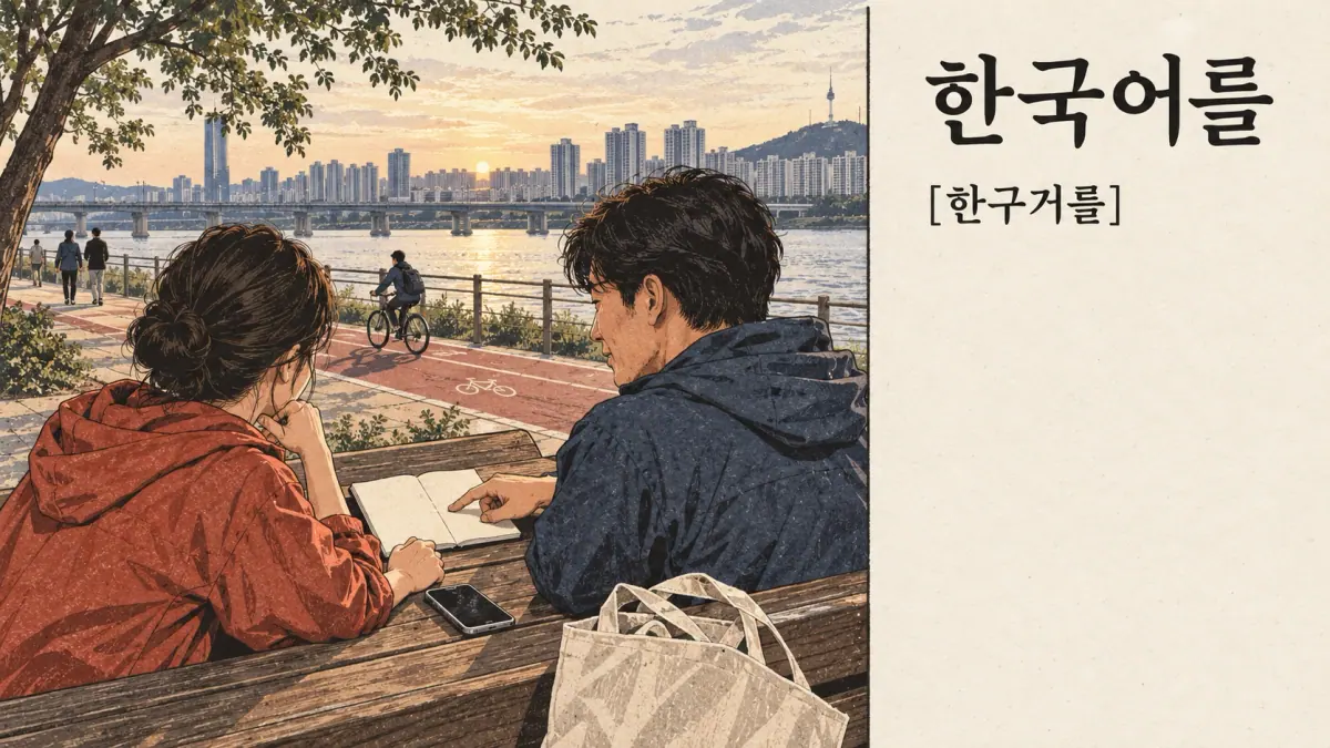 Pronunciation examples: 한국어를, [한구거를]