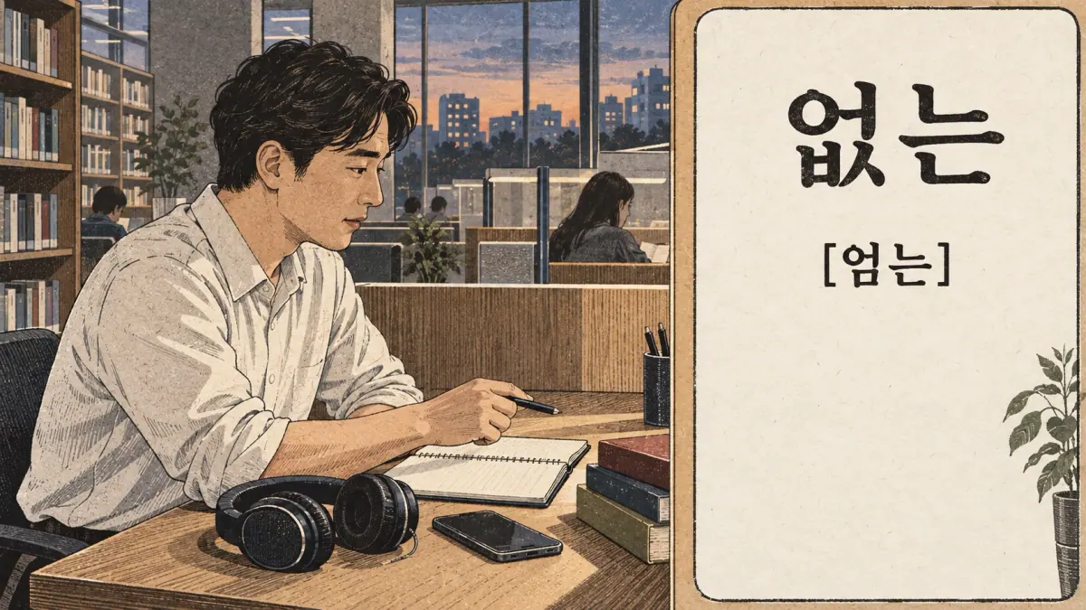 Pronunciation examples: 없는, [엄는]
