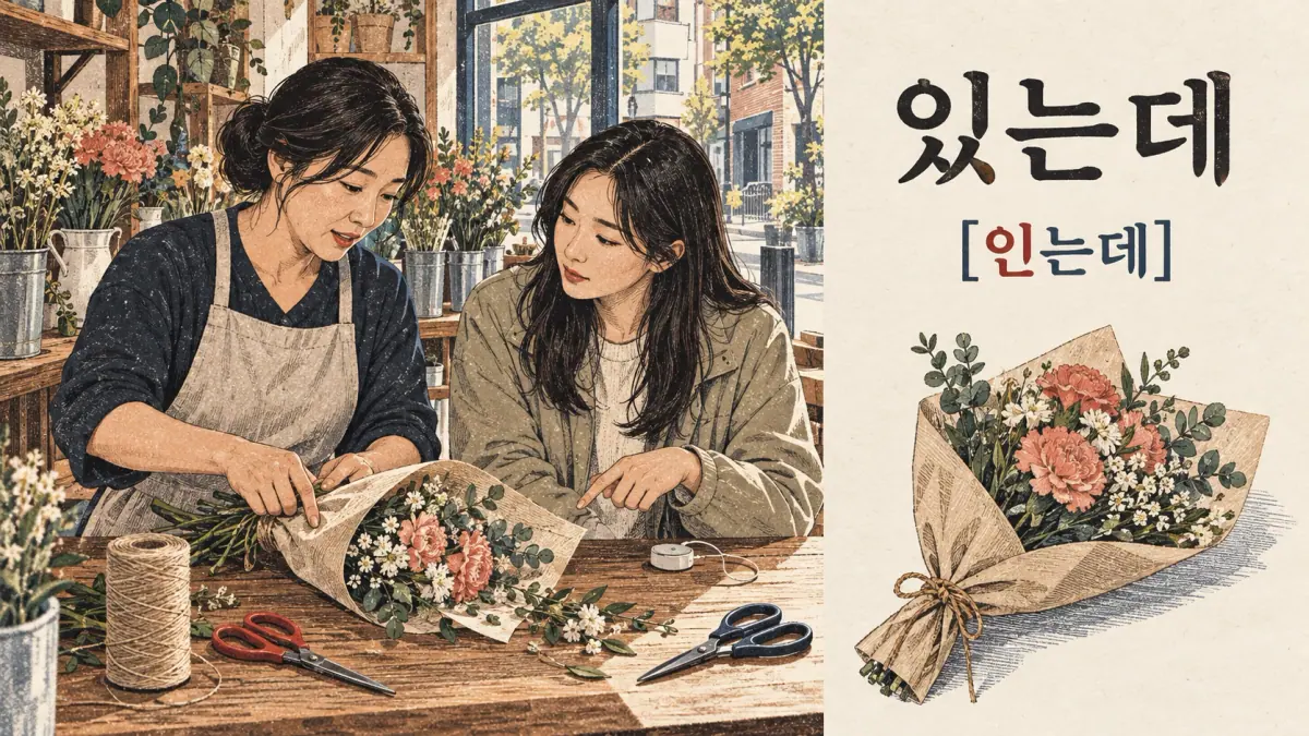 Pronunciation examples: 있는데, [인는데]