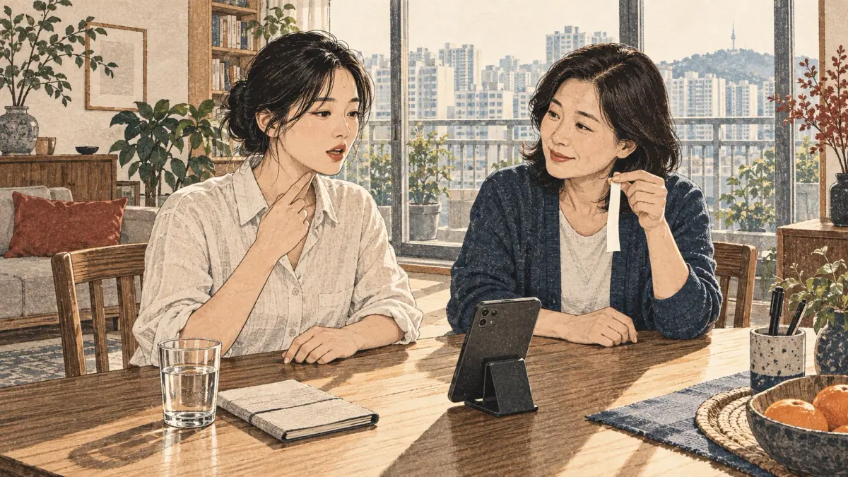 Illustrated Korean pronunciation practice