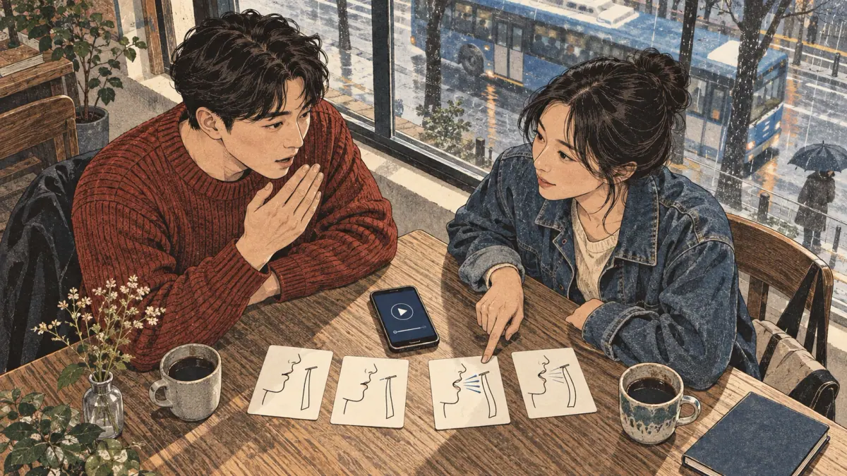 Illustrated Korean pronunciation practice